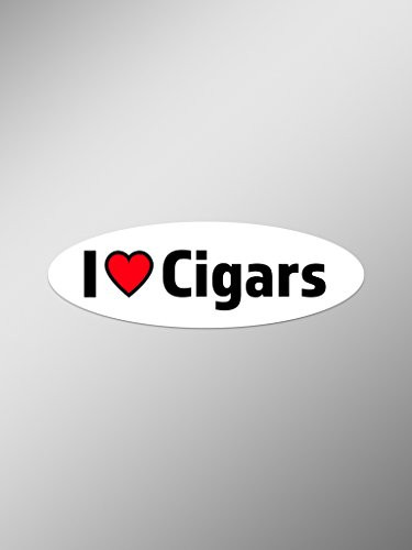 I Love Cigars Vinyl Decals Stickers -Two Pack- - Cars Trucks Vans Windows Walls Laptop Cups - Printed - 2-5-5 Inch Decals - KCD1399