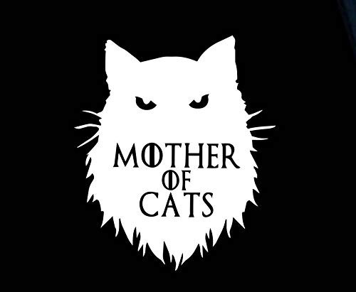 Makarios LLC Mother of Cats Funny GOT Cars Trucks Vans Walls Laptop MKR- White -5-5 x 4-5-MKR928 Makarios LLC Mother of Cats Funny GOT Cars Trucks Vans Walls Laptop MKR- White -5-5 x 4-5-MKR928