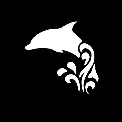 Dolphin Jumping Waves NOK Decal Vinyl Sticker -Cars Trucks Vans Walls Laptop-White-5-5 x 5-5 in-NOK079 Dolphin Jumping Waves NOK Decal Vinyl Sticker -Cars Trucks Vans Walls Laptop-White-5-5 x 5-5 in-NOK079