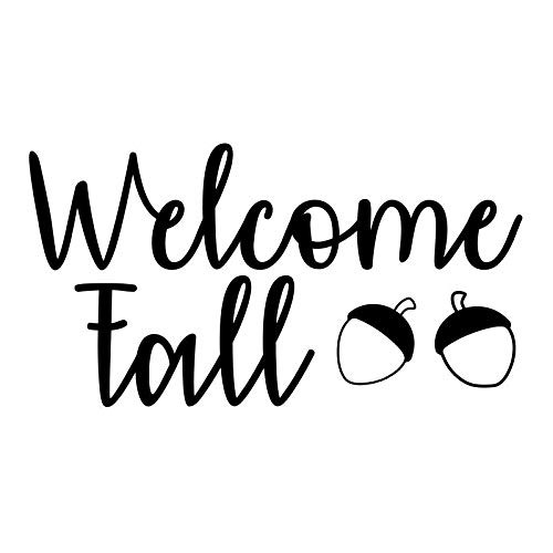 Welcome Fall Acorns NOK Decal Vinyl Sticker -Cars Trucks Vans Walls Laptop-Black-7-5 x 4-0 in-NOK445