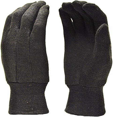Memphis 7100P Brown Jersey Work Gloves All Cotton  Size Large -12 Pair-