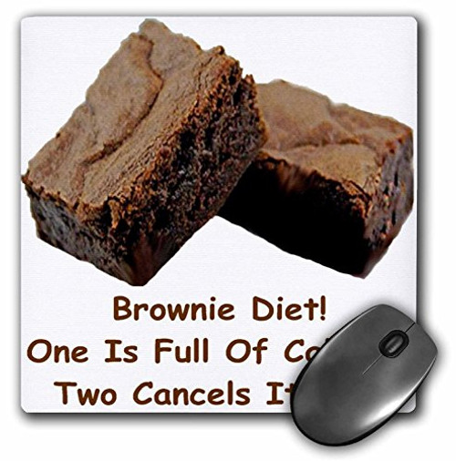 3dRose Brownie Diet - Mouse Pad  8 by 8 inches -mp-6014-1-
