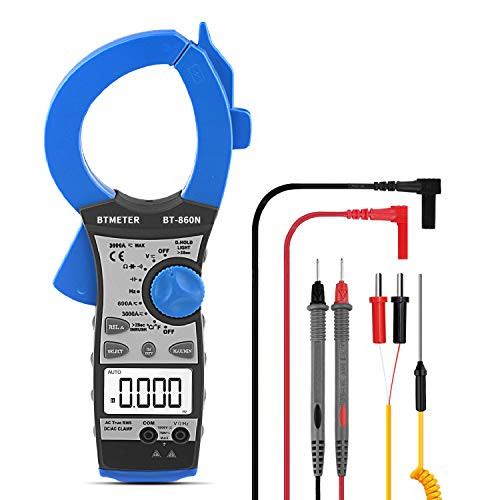 Digital Clamp Meter-BTMETER BT-860N 3000A Amp Meter Auto Ranging Multimeter with True-RMS for Frequency Resistance Capacitance AC-DC Voltage Current T