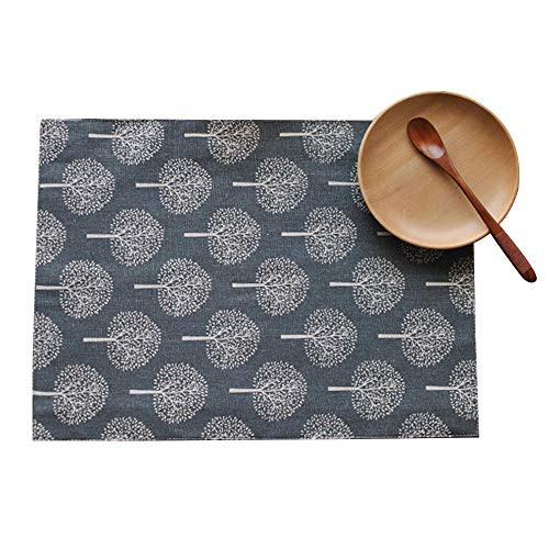 Buery Cotton Placemats Set of 4 Cotton Linen Table Mats Washable Placemats Heat Resistant Rustic Tree Table Placemats for Kitchen Dining Table - 16 Buery Cotton Placemats Set of 4 Cotton Linen Table Mats Washable Placemats Heat Resistant Rustic Tree Table Placemats for Kitchen Dining Table - 16