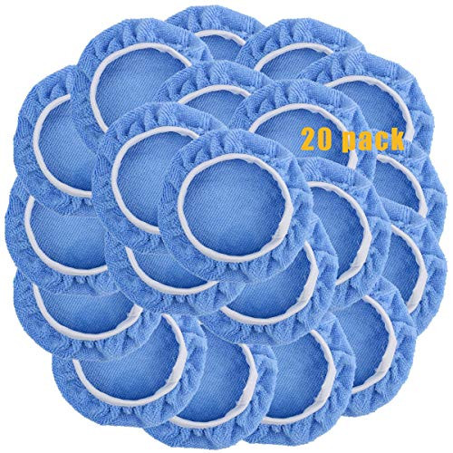 20 pcs Polishing Bonnet Pads -5 to 6 Inches- Buffer Bonnets Microfiber Car Polishing Bonnet Buffer Bonnets Waxers Bonnet Set Car Polisher Pad Bonnet M