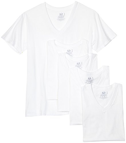 Fruit of the Loom Mens Stay-Tucked V-Neck T-Shirt -White  XXX-Large-