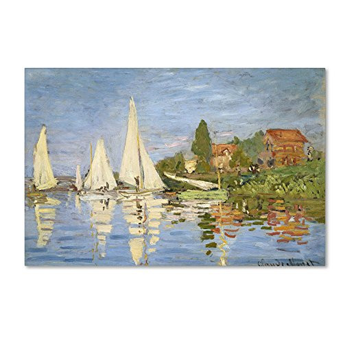 Regatta at Argenteuil by Claude Monet work, 16 by 24-Inch Canvas Wall Art