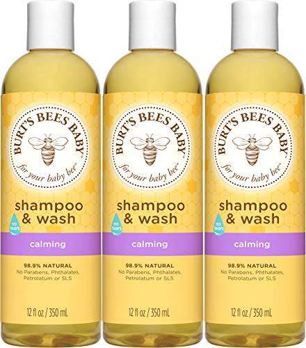 Burts Bees Baby Shampoo and Wash  Calming Tear Free Baby Soap - 12 Fl Oz Bottle -Pack of 3-