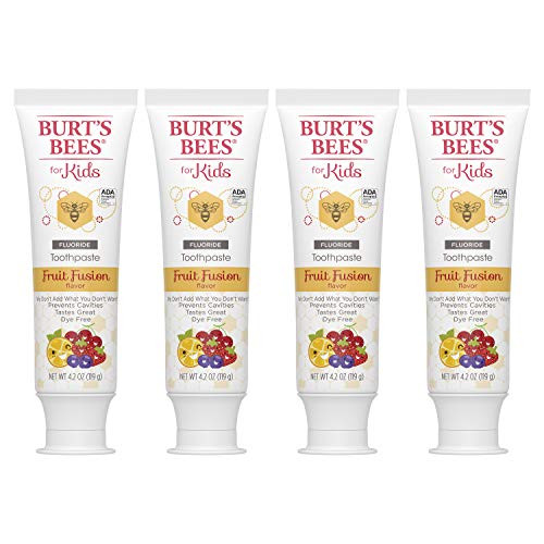 Burts Bees Kids Toothpaste with Fluoride  Fruit Fusion  4-2 oz  Pack of 4