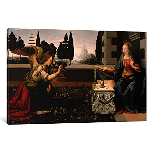 iCanvasART 1 Piece Annunciation Canvas Print by Leonardo da Vinci, 0.75 by 18 by 12-Inch
