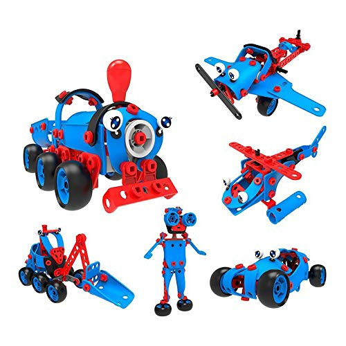 Bxinwo STEM Toys Kit  6-in-1 Educational Building Blocks Construction Engineering Building Blocks Learning Set for Ages 6 7 8 9 10- Year Old Boys and Gi