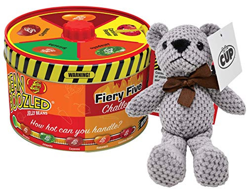 Jelly Belly BeanBoozled Fiery Five Spinner Tin 3-36 oz with By The Cup Teddy Bear Jelly Belly BeanBoozled Fiery Five Spinner Tin 3-36 oz with By The Cup Teddy Bear