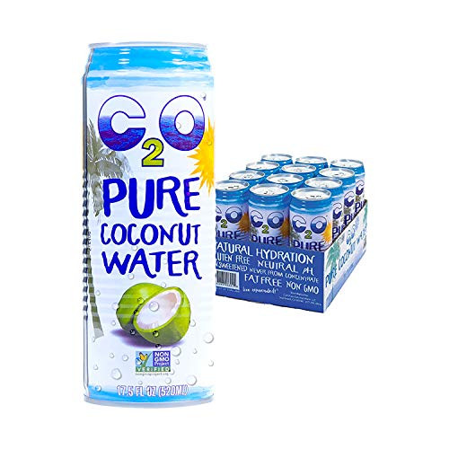C2O Pure Coconut Water  17-5 Fl Oz -Pack of 12-