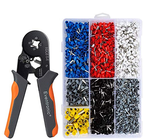 Eventronic Crimper Plier Set  Self-Adjustable Ratchet Wire Crimping Tool with 2000 Wire Terminal Crimp Connectors and Wire End Ferrule