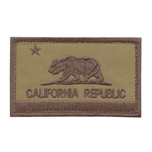 LEGEEON California State Flag Tan Coyote USA Army Tactical Morale Fastener Cap Patch