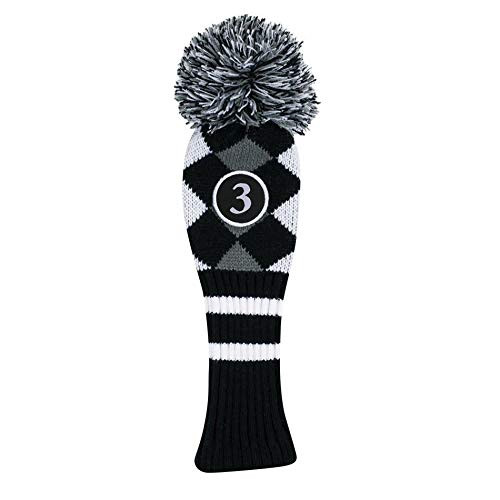 Callaway Pom Pom 3 Wood Headcover  Black-Charcoal-White
