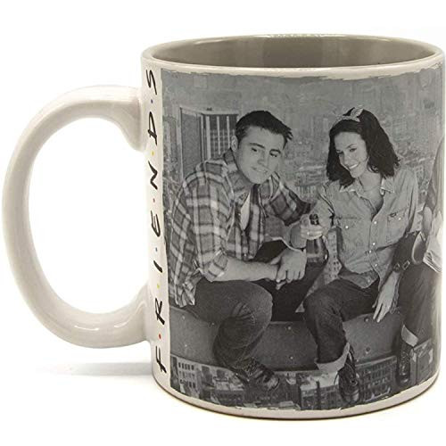 Silver Buffalo Friends Logo Construction Scene Large Ceramic Coffee Mug for Cappuccino  Latte  Hot Cocoa or Hot Tea  20 Oz  White