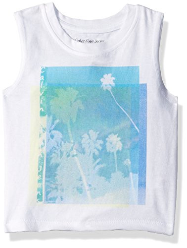 Calvin Klein Girls Little Digital Palm Tank  White  4
