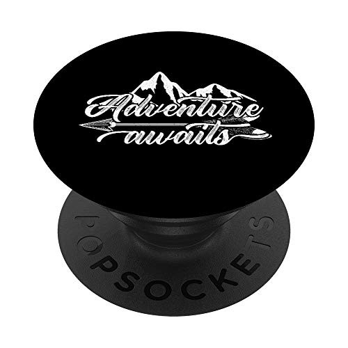 Adventure Awaits Gift RV Camping Outdoor Travel PopSockets Grip and Stand for Phones and Tablets