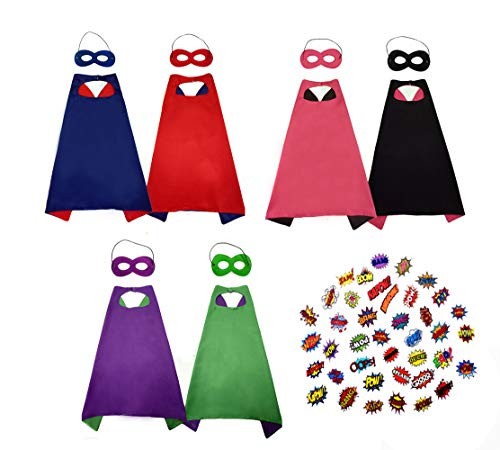 3 Packs Superhero Capes Eye Masks Halloween Double Side Capes Costume with Stickers Cosplay for Kids Dress Up Birthday Party 3 Packs Superhero Capes Eye Masks Halloween Double Side Capes Costume with Stickers Cosplay for Kids Dress Up Birthday Party