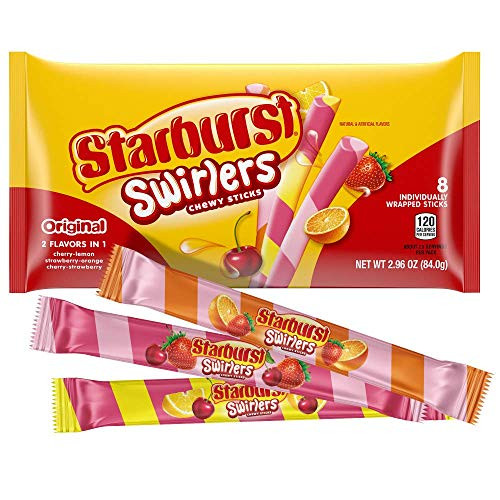 STARBURST Swirlers Chewy Sticks Candy - Features 2 flavors swirled into 1 - - 4 pack -
