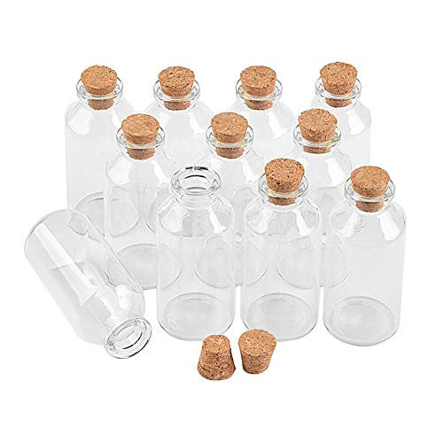 50units 30ml Transparent Glass Cork Bottles Crafts Vials Glass Empty Wishing Bottles Jars Containers DIY Vials for Wedding Decoration Party Favors Mes