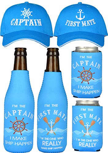 Captain Hats  First Mate Hats  Captain Coozies  First Mate Coozies for Women  Boat Captain Gifts  Gifts for Boaters  Boating Gifts  Boat Captain Gifts