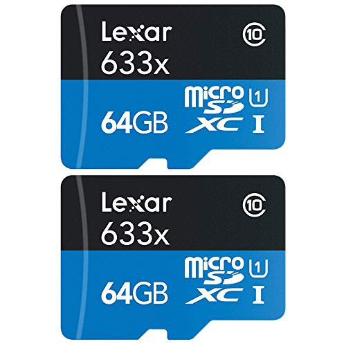 Lexar LSDMI64GBBNL633A High-Performance 633x microSDHC-microSDXC UHS-I 64gb Memory Card 2 Pack