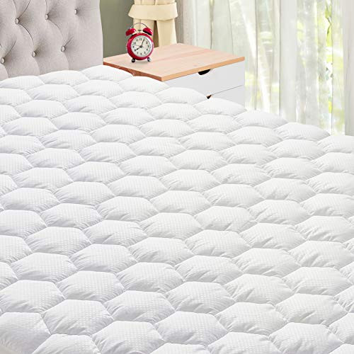 IXELLES Twin Mattress Pad Cover  Soft Quilted Pillowtop Mattress Pad  Cooling Mattress Topper with Deep Pocket -8 - 21-