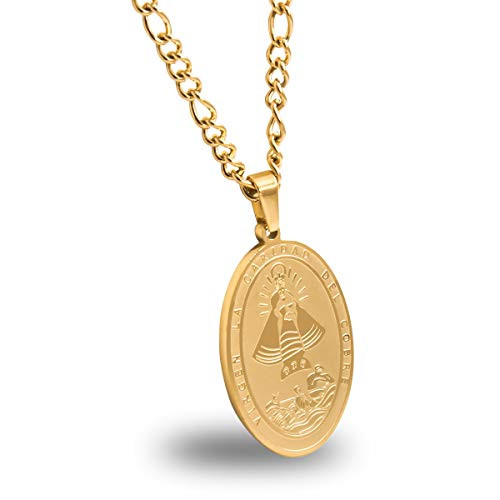 AA Caridad del Cobre Catholic Religious Stainless Steel Pendant Chain -SSPC35MCH-G-