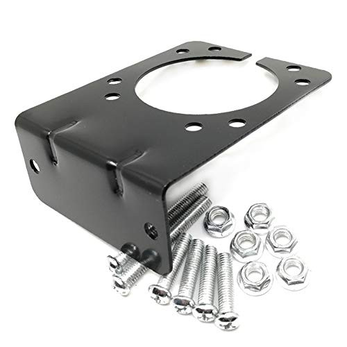 CARROFIX Trailer Wiring Harness Mounting Bracket for 7-Way RV Blade Connector Sockets  Vehicle-End  Heavy Duty  Black