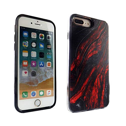 CASEMPIRE iPhone 6S Plus  7 Plus  8 Plus Red Black Wood Grain Hybrid Case Shock Proof Never Fade Slim Fit Cover for IP 6S Plus 7Plus 8 Plus Wood Patte