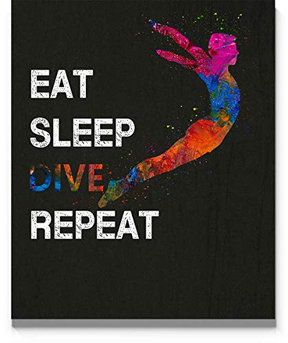 Eat Sleep Dive Repeat Wall Art  11x14 inch Unframed Sport Print  Great Gift Idea for Springboard and High Divers  Diving Coach  or Pool Diving Enthusi