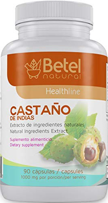 Castano de Indias para la Circulacion 1000 mg - Horse Chestnut 90 Caps - Betel Natural