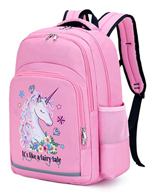 Kids Backpack Girls Elementary School Backpack Preschool Kindergarten BookBag with Chest clip