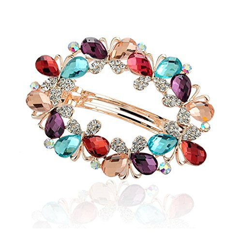 Casualfashion Bridal Hair Jewelry Austria Rhinestone Crystal Hair Barrette for Women Clips Hair Hairpins -Multicolor- Casualfashion Bridal Hair Jewelry Austria Rhinestone Crystal Hair Barrette for Women Clips Hair Hairpins -Multicolor-