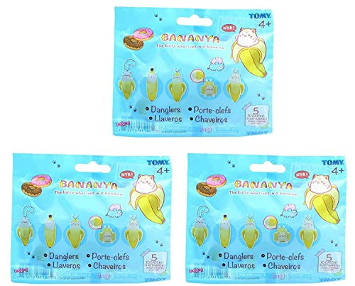Toynk Bananya Blind Bag Dangler Keychain - Lot of 3