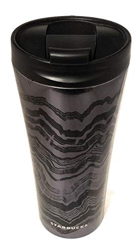 Starbucks Black Wavy Lines Stainless Steel Tumbler, 16 Fl Oz