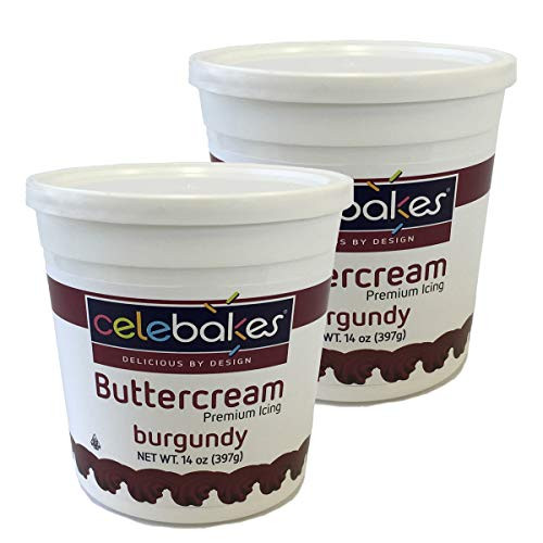 Celebakes Decorating Buttercream Icing  Burgundy  14oz  2 pack