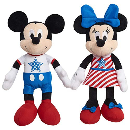 Mickey Mouse Disney Patriotic Bean Plush and Minnie Mouse  Multi-Color -18599-