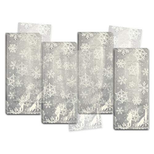 Amscan 40 Count 9-1-2 by 4 by 2-1-4 Cello Festive Snowflakes Party Bags  Small  Clear-White