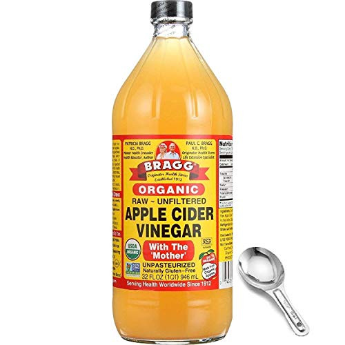 Bragg Organic Apple Cider Vinegar With the Mother USDA Certified Organic  Raw  Unfiltered All Natural Ingredients  32 Fl Oz  W-Measuring Spoon