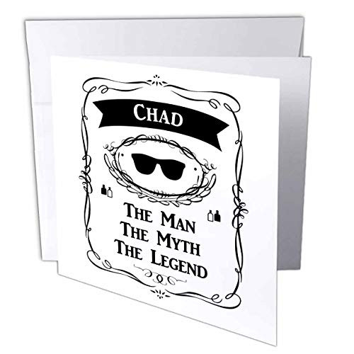 3dRose Chad - The Man The Myth The Legend - Personal Name Personalized Gift - Greeting Card  6 x 6  Single -gc-232253-5-