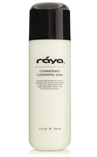RAYA Chamomile Facial Cleansing Milk 8 oz -152- - Gentle  Soap-Free Fluid Cleanser and Make-Up Removing Lotion for Dry and Sensitive Skin - Helps Calm