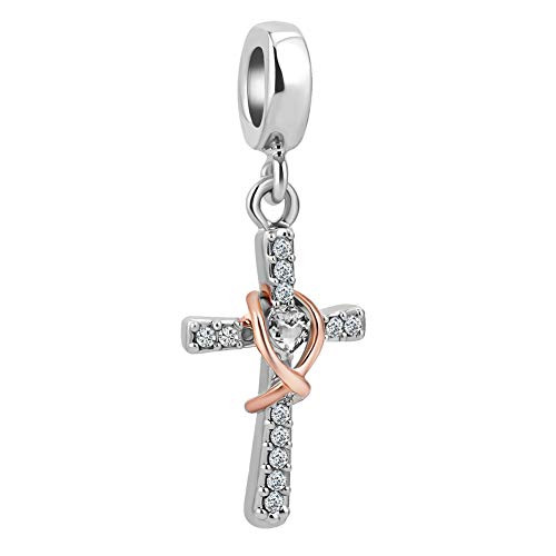 LovelyCharms I Can Do All Things Cross Charm Dangle Bead Fits European Bracelets LovelyCharms I Can Do All Things Cross Charm Dangle Bead Fits European Bracelets