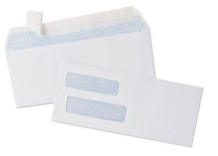 500 Double Window Self Seal Security Check Envelopes - Designed for Computer Checks