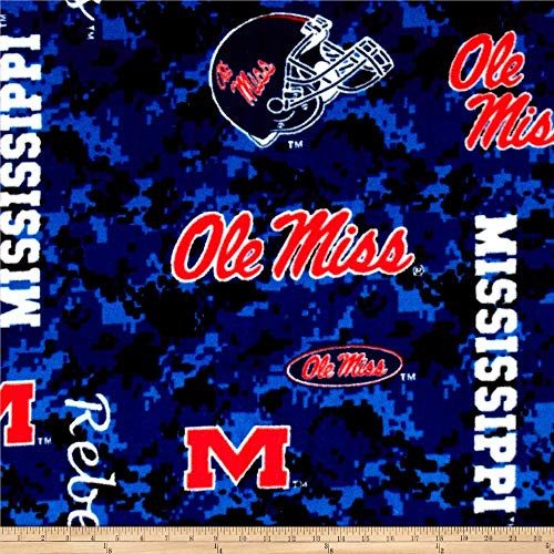 Sykel Enterprises NCAA Mississippi Rebels Fleece Digital  Yard  Blue-Red
