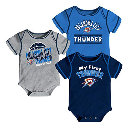 Outerstuff NBA Newborn Infants Rookie 3 Piece Creeper Bodysuit Set -0-3 Months  Oklahoma City Thunder-