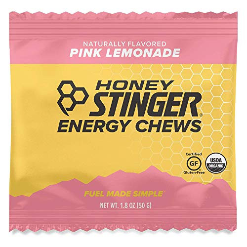 Honey Stinger Organic Energy Chews  Pink Lemonade  Sports Nutrition  1-8 Ounce -Pack of 12-