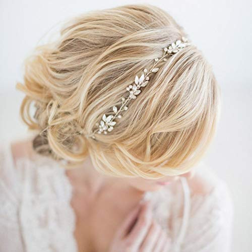 Unicra Leaf Bride Wedding Hair Vine Bridal Crystal Headband Rhinestone Hair Accessories for Women and Girls -Silver- Unicra Leaf Bride Wedding Hair Vine Bridal Crystal Headband Rhinestone Hair Accessories for Women and Girls -Silver-